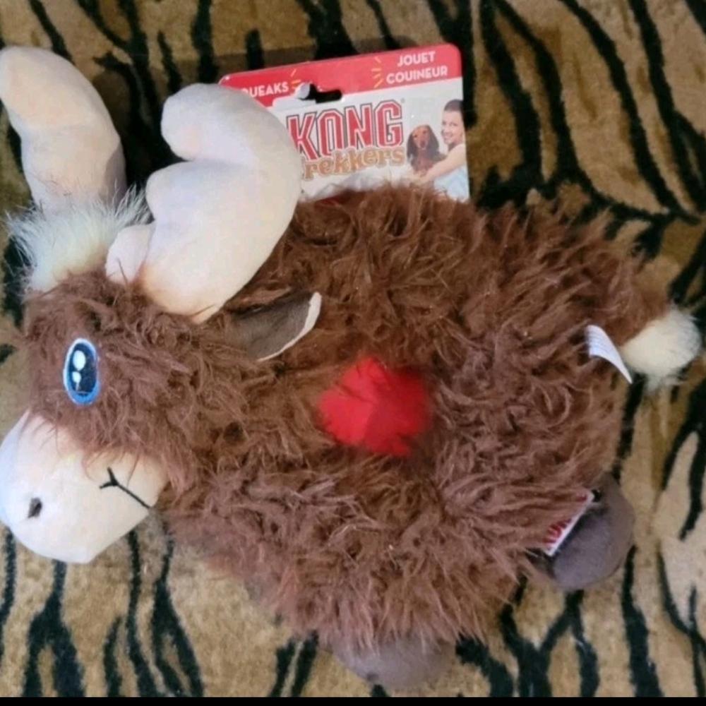 Kong Dog Trekkers Plush Moose Rattles w Squeakers  Sz Med/large